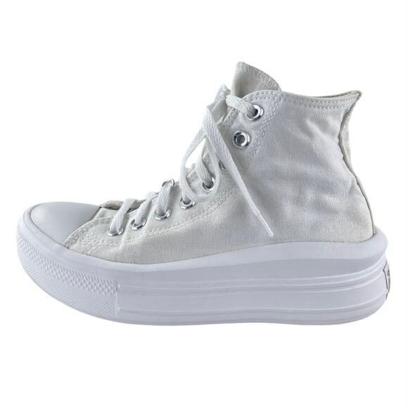 Converse Chuck Taylor All Star Move White High Top Lace Up Platform Sneakers 6.5 - Picture 1 of 6